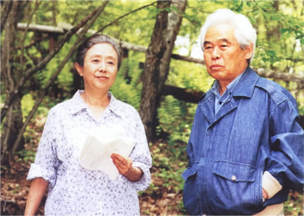 新藤兼人と妻・乙羽信子（乙羽の遺作『午後の遺言状』の撮影風景）