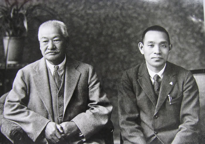 徳富蘇峰（左）と石川武美（右）